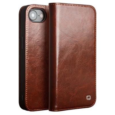 Qialino iPhone 17e / iPhone 16e hoesje - Leren bookcase - Bruin Qialino iPhone 17e / iPhone 16e hoesje - Leren bookcase - Bruin