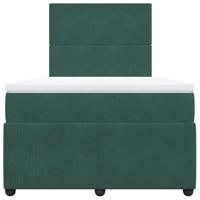 Boxspring met matras fluweel donkergroen 120x200 cm - thumbnail