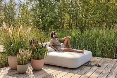 Bloempot sereh rond d25 h21 cm paddenstoel beige bloempot elho - Elho