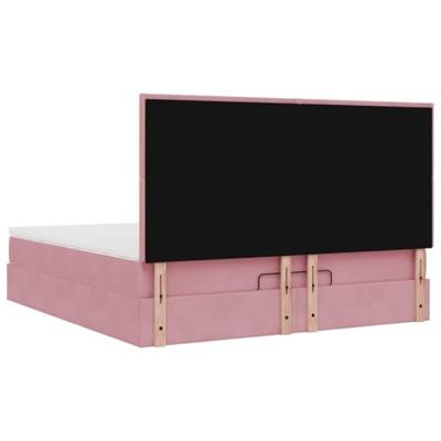 Ottoman bed met matrassen 180x200cm fluweel roze