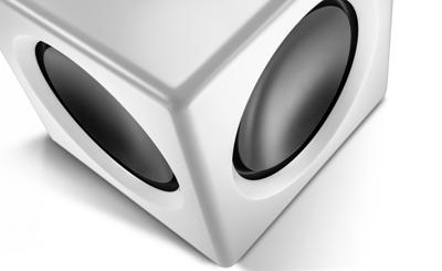 Wavemaster 66401 Fusion - Actieve subwoofer (125 watt) met ingebouwde klasse D-versterker, universeel inzetbaar - geoptimaliseerd voor 2.0 luidsprekersystemen Soft White