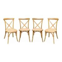 sweeek - Vintage houten bistrostoel (set van 4) - thumbnail