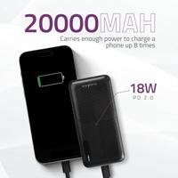 Nedis Powerbank | 20000 mAh | 1.5 / 2.0 / 3.0 A | Outputs: 2 | Output: 1x USB-A / 1x USB-C | Inputs: 1x Micro USB / 1x USB-C | PD2.0 18W | - thumbnail