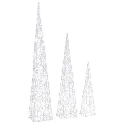 Lichtkegelset decoratief LED 60/90/120 cm acryl koudwit