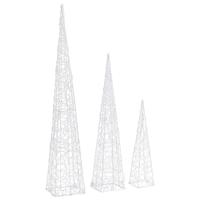 Lichtkegelset decoratief LED 60/90/120 cm acryl koudwit - thumbnail
