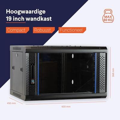 DSI 6U wandkast met glazen deur - DS6406 server rack