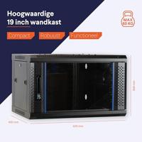 DSI 6U wandkast met glazen deur - DS6406 server rack - thumbnail