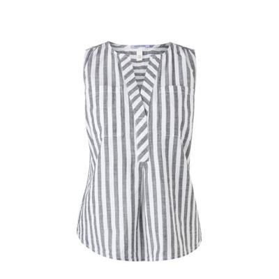 Q/S designed by gestreepte top wit/grijs Q/S designed by gestreepte top wit/grijs