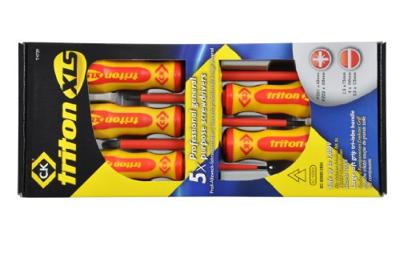 C.K Triton XLS Schroevendraaierset VDE 5-delig Plat, Kruiskop Pozidriv