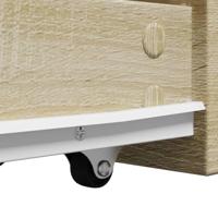 Badkamerkast smal met wielen bewerkt hout sonoma eikenkleurig - thumbnail