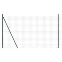 VidaXL Hek met paal groen 1,4 x 10 m staal en pvc - thumbnail