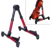 Eenvoudige opvouwbare verticale gitaar viool Ukulele beugel muziekinstrument Stand(Red) - thumbnail