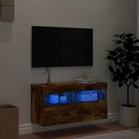 Tv-wandmeubel met LED-verlichting 80x30x40 cm gerookt eiken - thumbnail