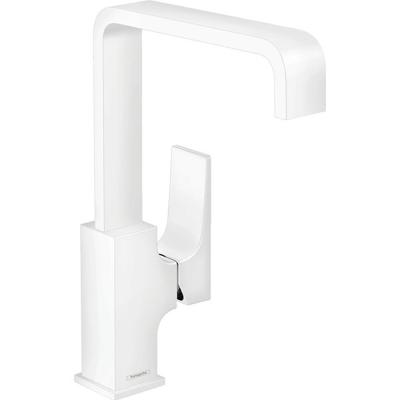 Hansgrohe Wastafelmengkraan Metropol Eengreeps 230 met Rechte Greep en Push-Open Afvoer Mat Wit