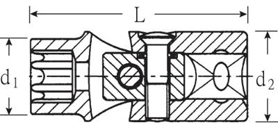 Stahlwille 47 TX E 12 GELENK-STECKSCHLUESSELEINSATZ 3/8 ZOLL 02070012 TX Dopsleutelinzetstuk E 12 3/8 (10 mm)