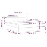 Opbergbed met LED met matras Grijs 160 x 200 cm Nep Leer - thumbnail