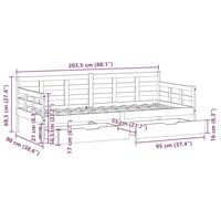 Slaapbank met lades 90x200 cm massief grenenhout wit - thumbnail