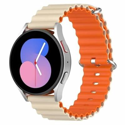 By Qubix - Compatible met Garmin Venu/Sq / Sq2 / 2 plus - Ocean Style bandje - Beige/oranje - Compatible Garmin bandje - Bandbreedte: 20mm