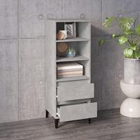 Hoge kast 40x36x110 cm bewerkt hout betongrijs - thumbnail