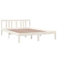 Bedframe massief hout wit 140x200 cm - thumbnail