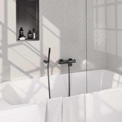 Opbouwset Bad- en Douchekraan Brauer Gunmetal Edition Thermostatisch Met Wandhouder Geborsteld Gunmetal