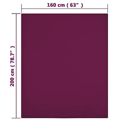 Hoeslaken jersey 160x200 cm katoen bordeauxrood