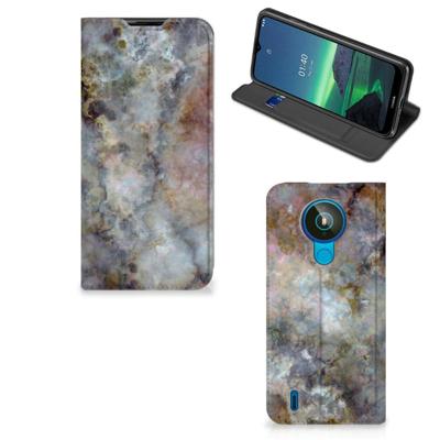 Nokia 1.4 | Standcase | Marmer Grijs