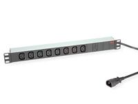ROLINE 19 stekkerdoos 8-voudig C13 + C14 stekker, 10A, Aluminium, 2 m - thumbnail