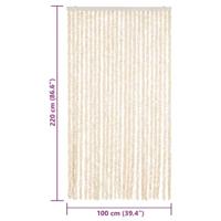 VidaXL Vliegengordijn 100x220 cm chenille beige en wit - thumbnail