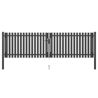Tuinhekpoort staal 400x75 cm antraciet