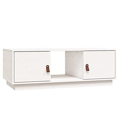 Salontafel 100x50x35 cm massief grenenhout wit