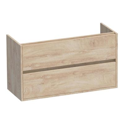 Brauer Adore - Onderkast Ondiep - 100 cm - met 2 Softclose Lades Greeploos en 1 Sifon Uitsparing - Forest Wheat