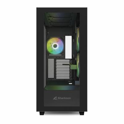 Sharkoon rebel c60 rgb midi tower behuizing (zwart | 2x usb-a | 1x usb-c | rgb | tempered glass)