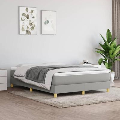 Boxspring met matras stof lichtgrijs 140x190 cm