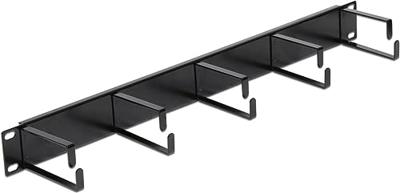 Delock 42496 19 inch Kabelgeleiding voor patchkast 1 HE Diepzwart (RAL 9005)