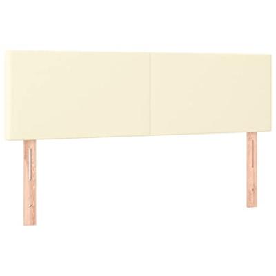 Hoofdborden 2 st 72x5x78/88 cm kunstleer crmekleurig - thumbnail
