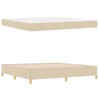 Boxspring bed Anders Wit en Crème 200 x 200 cm Stof - thumbnail