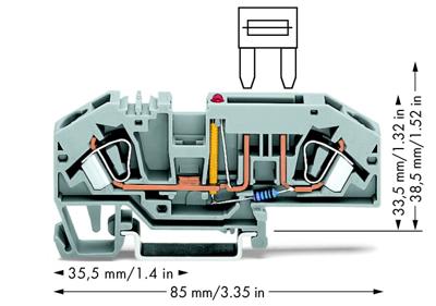 WAGO 282-698/281-449 Zekeringklem Spanveer 1 stuk(s)