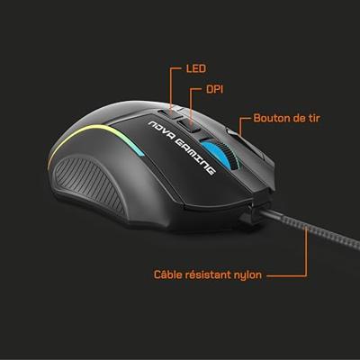 Gamingmuis - Bedraad - Nova Gaming - Virgo - RGB LED - Zwart