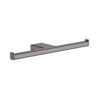 Hansgrohe Addstoris closetrolhouder dubbel brushed black chroom 41748340 - thumbnail
