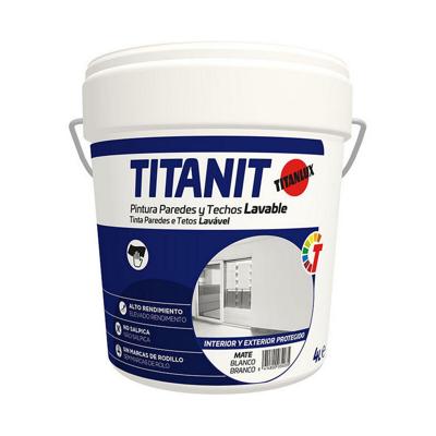 Verf Titanlux Titanit 029190004 Plafond Muur Wasbaar Wit Mat 4 L