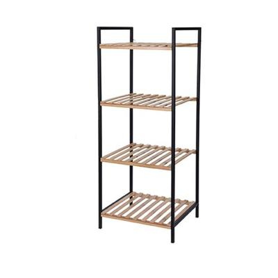 Bathroom Solutions opbergrek met 4 schappen bamboe en staal