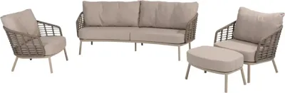 4 Seasons Outdoor stoel-bank loungeset puglia 3-zits latte