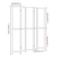 Kamerscherm met 5 panelen massief paulowniahout donkerbruin - thumbnail