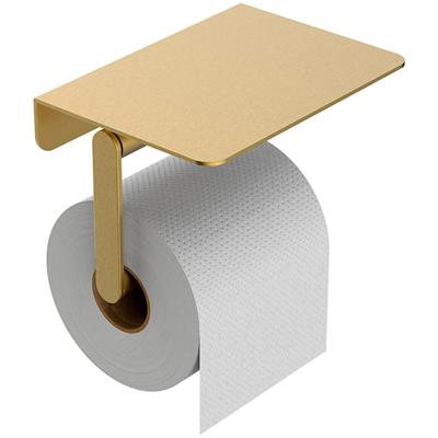 Wiesbaden Alonzo Toiletrolhouder met Planchet - Geborsteld Messing