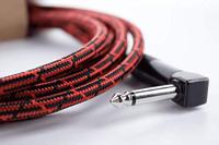 Cordial 14785 Jackplug Instrumenten Aansluitkabel [1x Jackplug male 6,3 mm (mono) - 1x Jackplug male 6,3 mm (mono)] 5 m Zwart, Rood Textielmantel - thumbnail