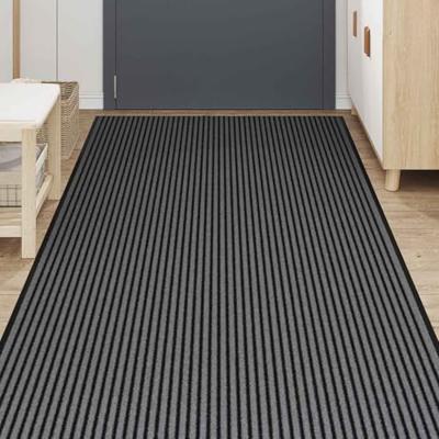 Deurmat 115x500 cm streep zwart en grijs