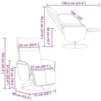 Fauteuil verstelbaar met voetensteun kunstleer wit - thumbnail