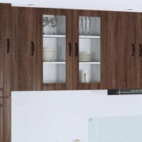 Keukenkast 2 pcs Bruin Eiken 40 x 31 x 80 cm Bewerkt hout - thumbnail