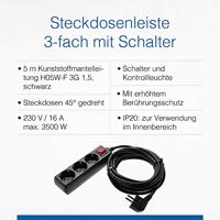 AS Schwabe 11372 Stekkerdoos met schakelaar Zwart Randaarde stekker 1 stuk(s) - thumbnail